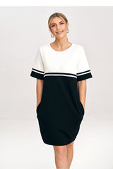 Two-Tone Cotton Mini Dress
