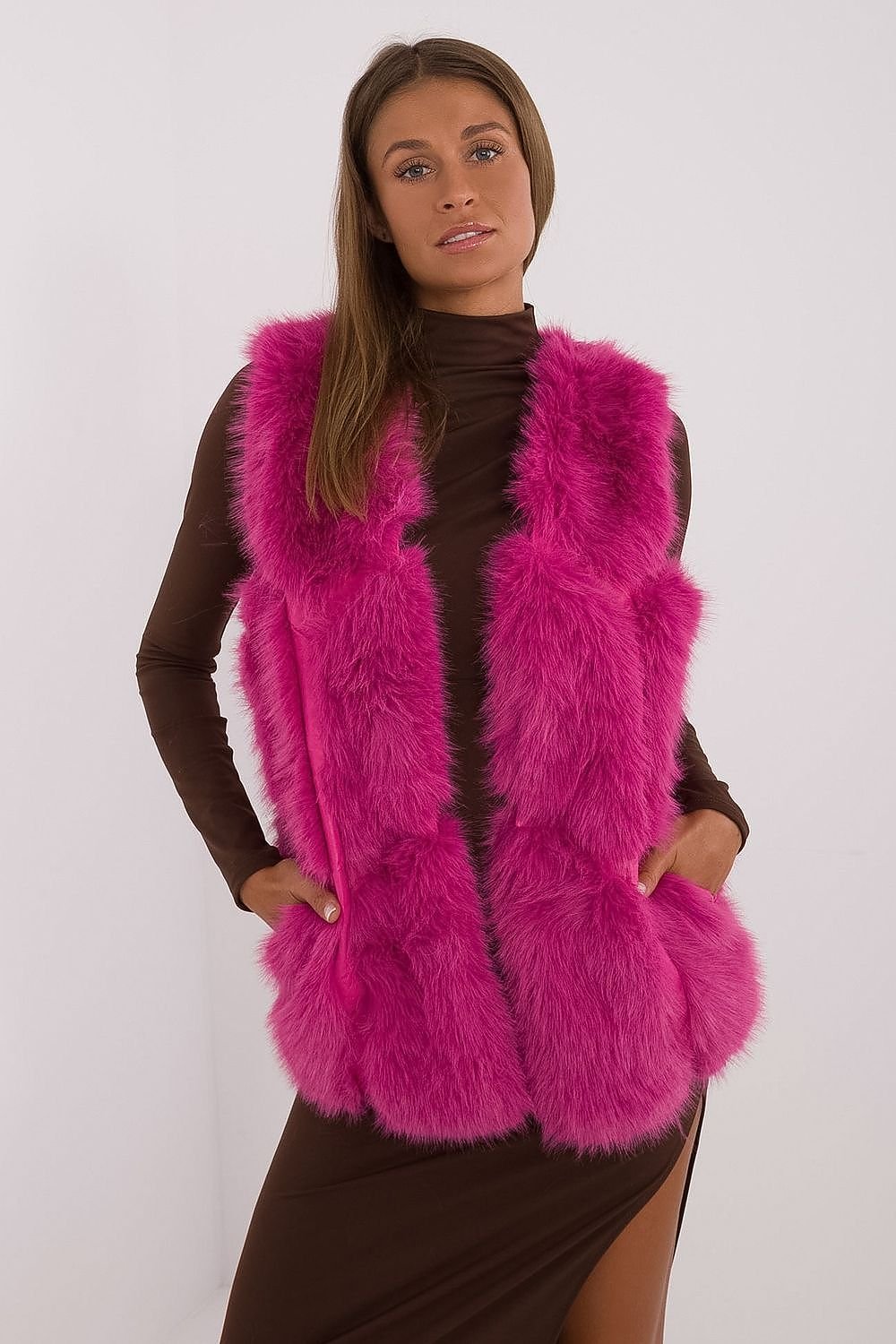 Hook Closure Plush Furry Vest