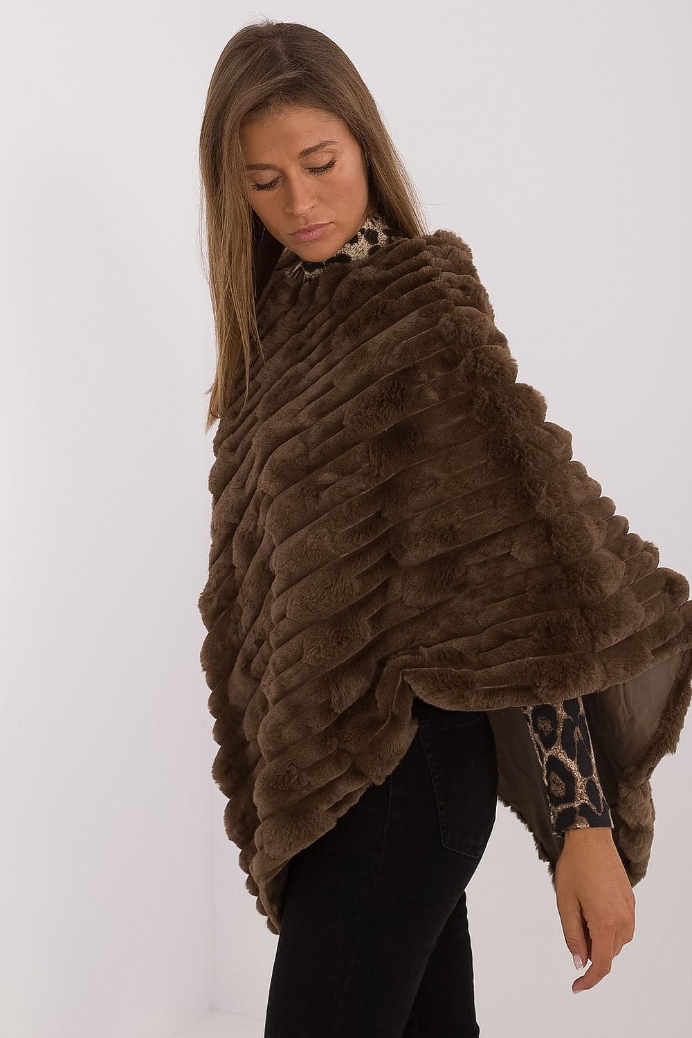 Textured Loose Fit Poncho