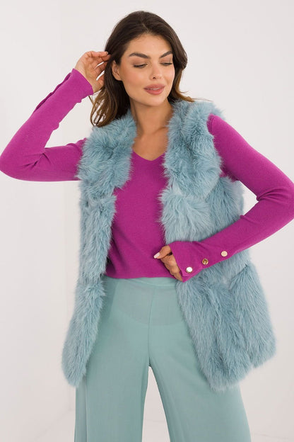 Hook Closure Plush Furry Vest