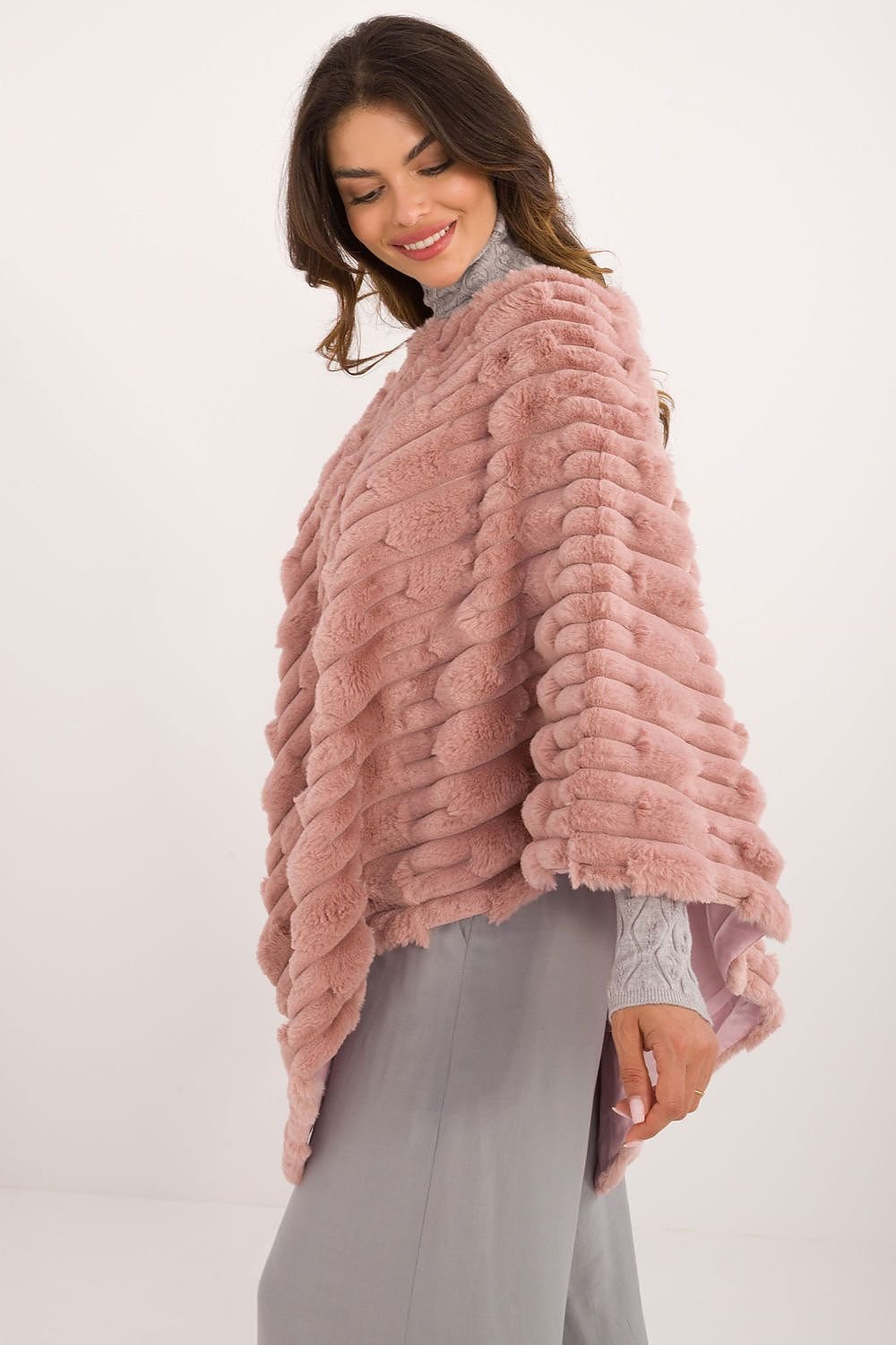 Textured Loose Fit Poncho