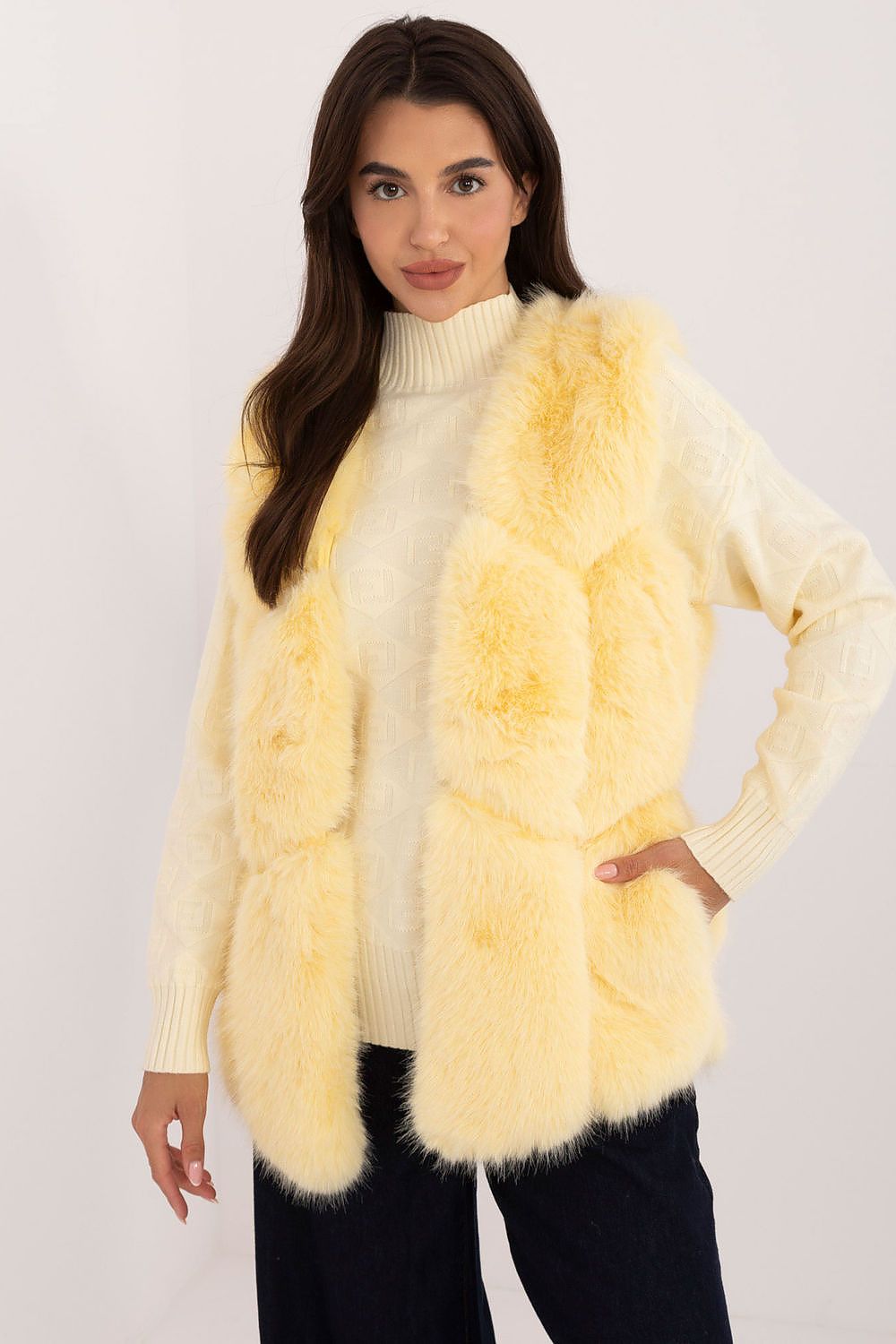 Hook Closure Plush Furry Vest