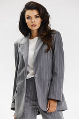 Striped Blazer with Contrast Lining