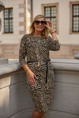Viscose Blend Jacquard Knit Dress