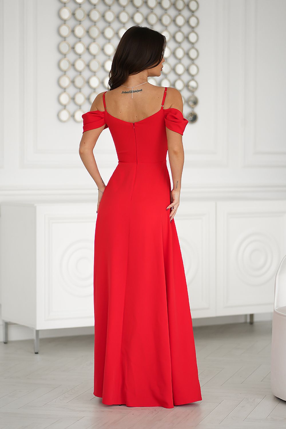 Alluring Dropped Shoulder Elegant Maxi Dress