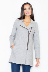 Wool Blend Side Zip Short Coat