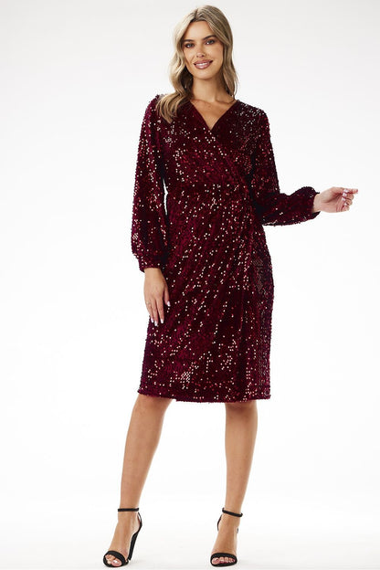 Sequin Envelope Midi Evening dress