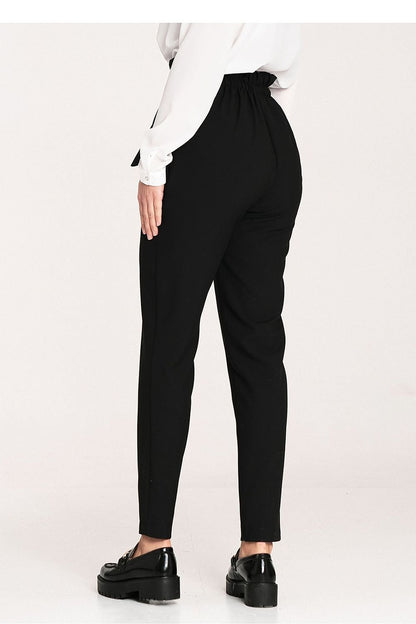 Pleated Waist Tapered Bottom Trousers