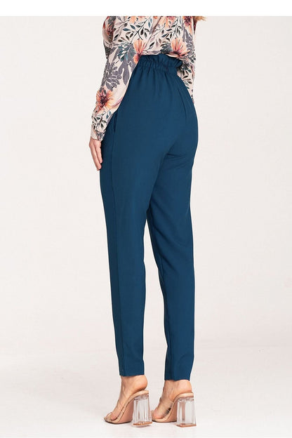 Pleated Waist Tapered Bottom Trousers