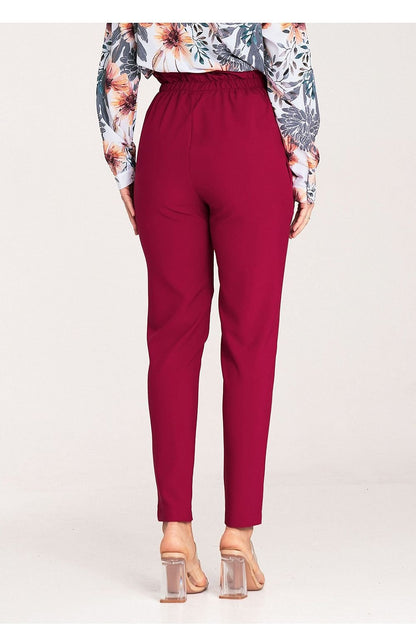 Pleated Waist Tapered Bottom Trousers