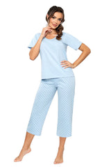 Cotton Cropped Pant Pajama Set