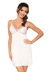 Luxe Viscose Nightgown with Lace Neckline