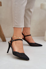 Adjustable Strap Pointed Toe Heels
