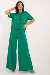 Lightweight High Waist Wide Pant Set