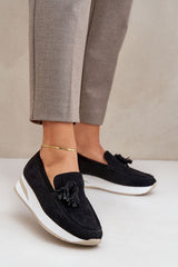Eco Suede Moccasin Wedge Shoes