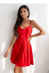 Elegant Flared Short Dress with Water Neckline