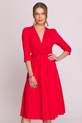 3/4 Sleeve Knee Length Dress