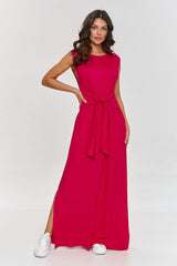 Sleeveless Knit Belted Maxi Dress