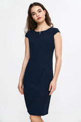 Classic Fitted Pencil Dress with Cap Sleeves