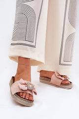 Eco Suede Decorative Bow Brooch Flip Flops