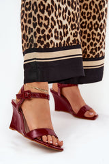 Eco-Leather Tapered Wedge Sandals