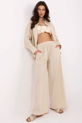 Cotton-Linen Blend Pant Set