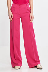 Pink Classic Cut Pressed Crease Nife Trousers