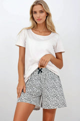 Cotton Short Sleeve Pajama Shorts Set