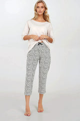 3/4 Sleeve Cropped Pant Pajama Set