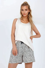 Round Neck Tank Top Loungewear Short Set