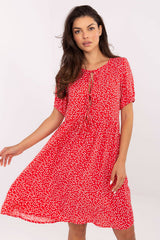 Flared Mini Dress with Tie Front