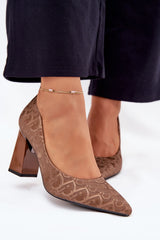 Vinceza Pointed Toe Column Block Heels