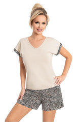 Short Sleeve V-Neck Pajama Short Set