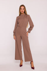 Fitted Waist Matte Finish Jumpsuit