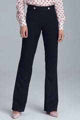 Decorative Button Belted Trousers