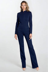 Front Zip Long Sleeved Jumpsuit