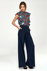 Palazzo Flared Leg Trousers