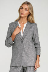 Loose Cut 3/4 Sleeve One Button Blazer