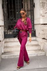 Zip Up Sweatshirt and Fitted Pants Set