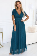 Numoco's Melania V-Neck Maxi Evening Dress