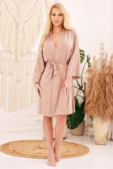 Kalimo Viscose Knee Length Belted Bathrobe