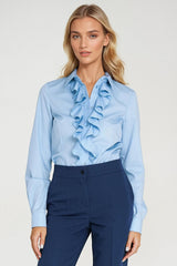 Long Sleeve Ruffle Neck Shirt
