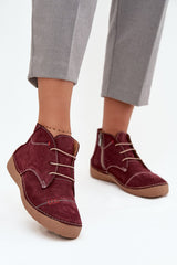 Leather Lace and Zipper Half Shoes