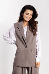 Single Button Flap Pocket Vest
