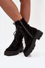 Insulated Suede Round Toe Boots