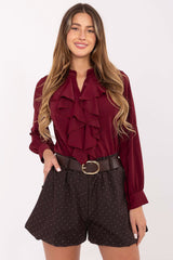 High-Waist Wide-Leg Shorts with Embellished Detail