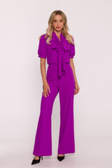 High Waist Necktie Jumpsuit