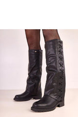 Eco Leather Laced Tall Boots