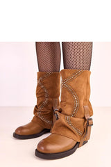 Rolled Shaft Eco Leather Suede Boots