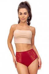High-Waist Viscose Briefs with Lace Detail